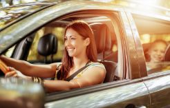 Woman Driving Insured Car